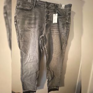 Judy Blue Grey/Black Raw Hem Jeans